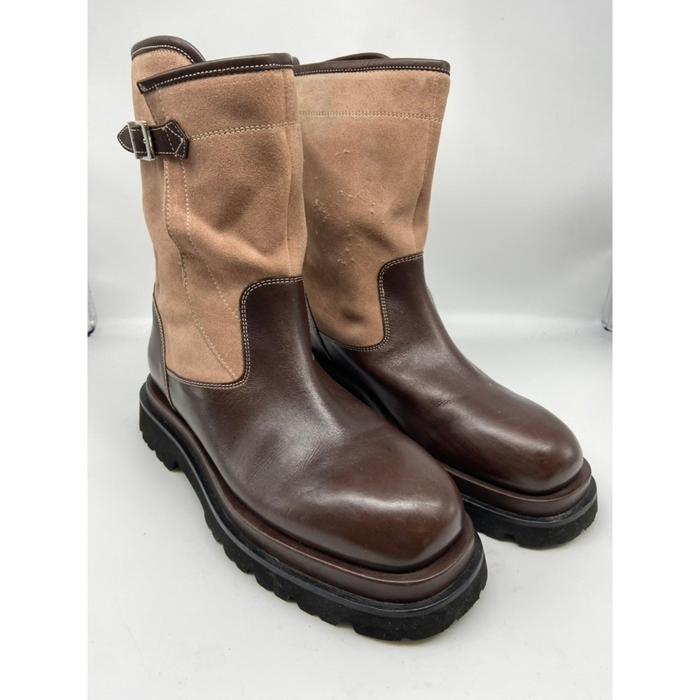 Free People Two-Tone Brown & Tan Combat Moto Boots